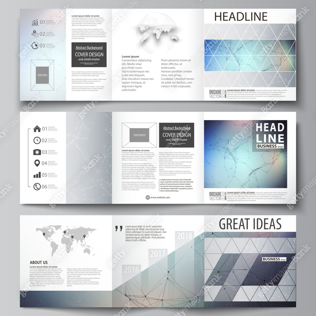 Tri Fold Visualisation Problem Set of business templates for tri fold square design brochures. Leaflet ...