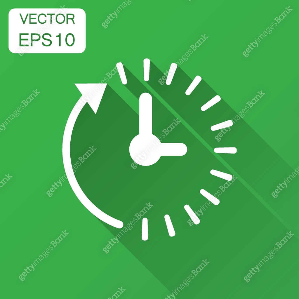 Clock countdown icon in flat style. Time chronometer vector ...