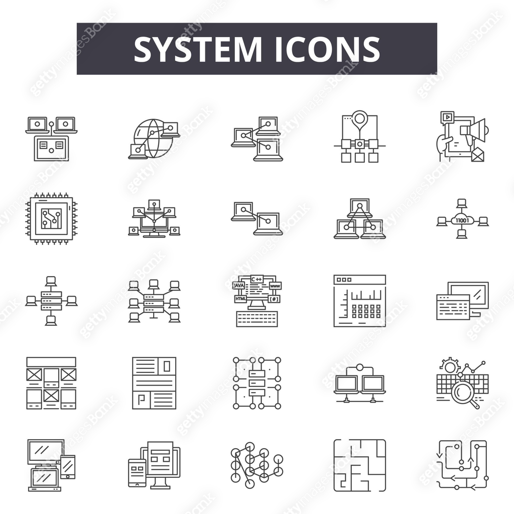 System line icons, signs, vector set, linear concept, outline ...