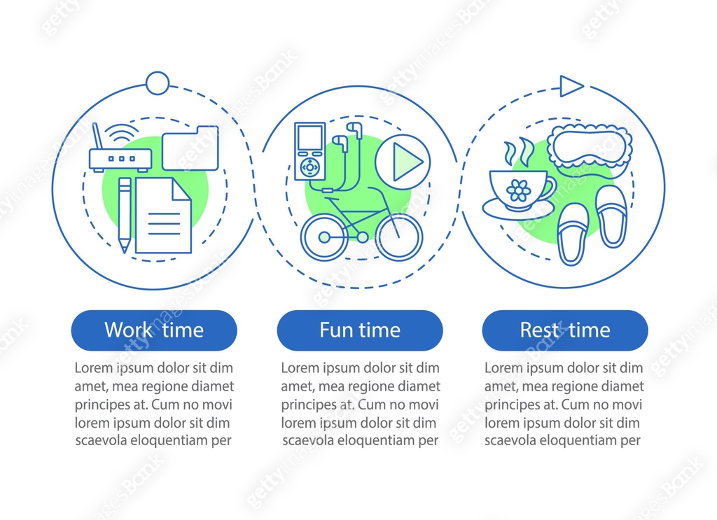 Daily routine vector infographic template 이미지 (1173373295) 일러스트, 무료 ...