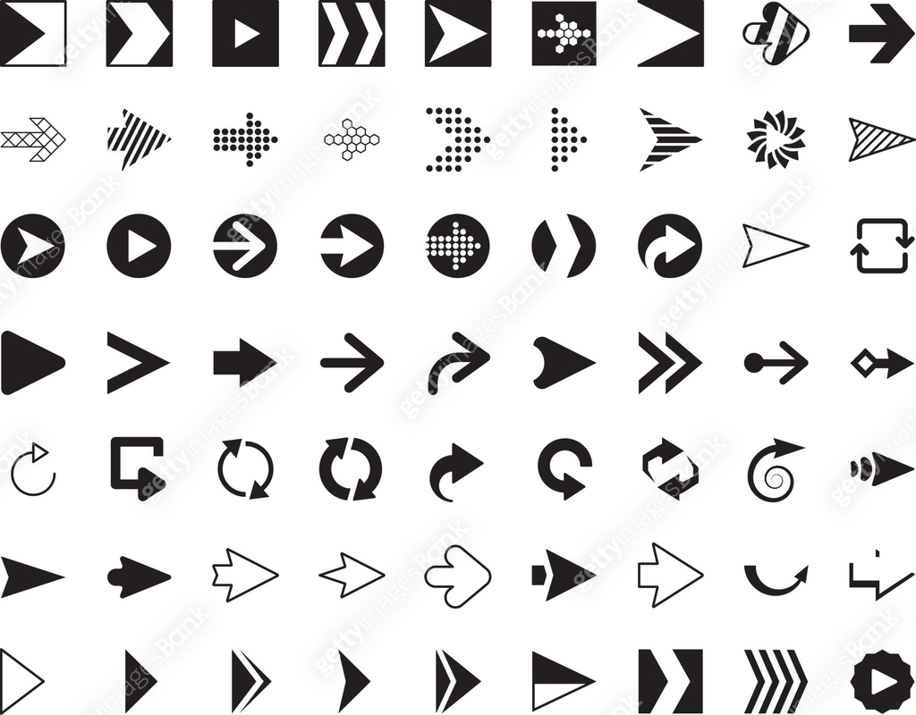 Arrows collection. Modern graphic direction signs computer screen ...