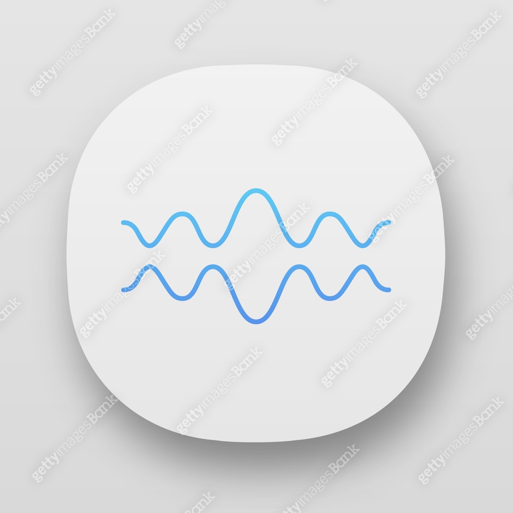 Fluid wave app icon. UI/UX user interface. Flowing wavy lines. Music ...