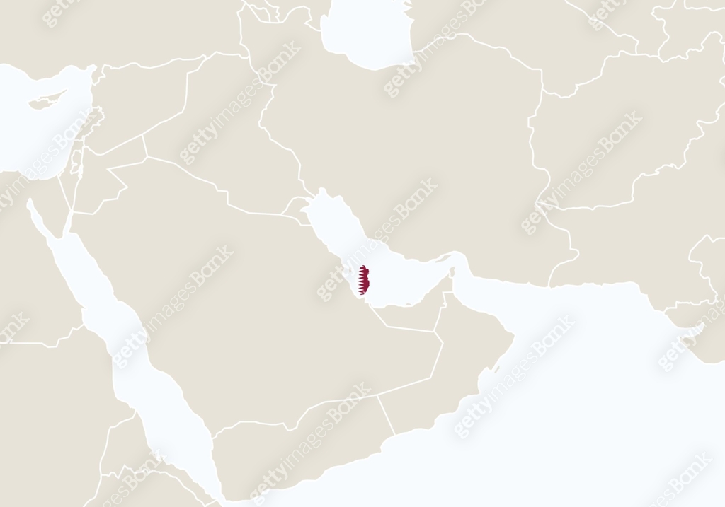Asia with highlighted Qatar map. 이미지 (1226734125) 일러스트, 무료 일러스트 - 게티이미지뱅크