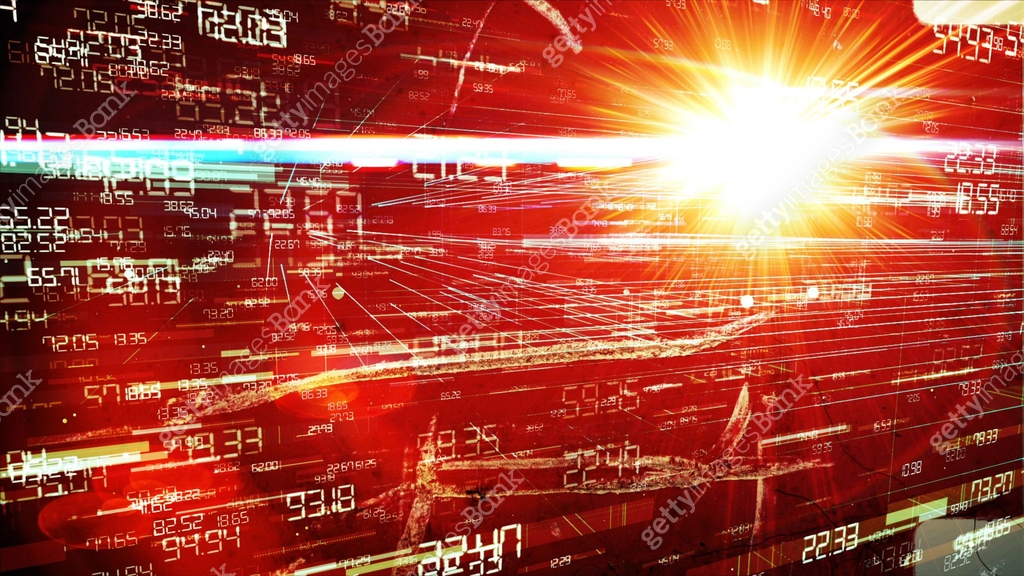 Digital Numbers flowing in a digital high tech environment 이미지 ...