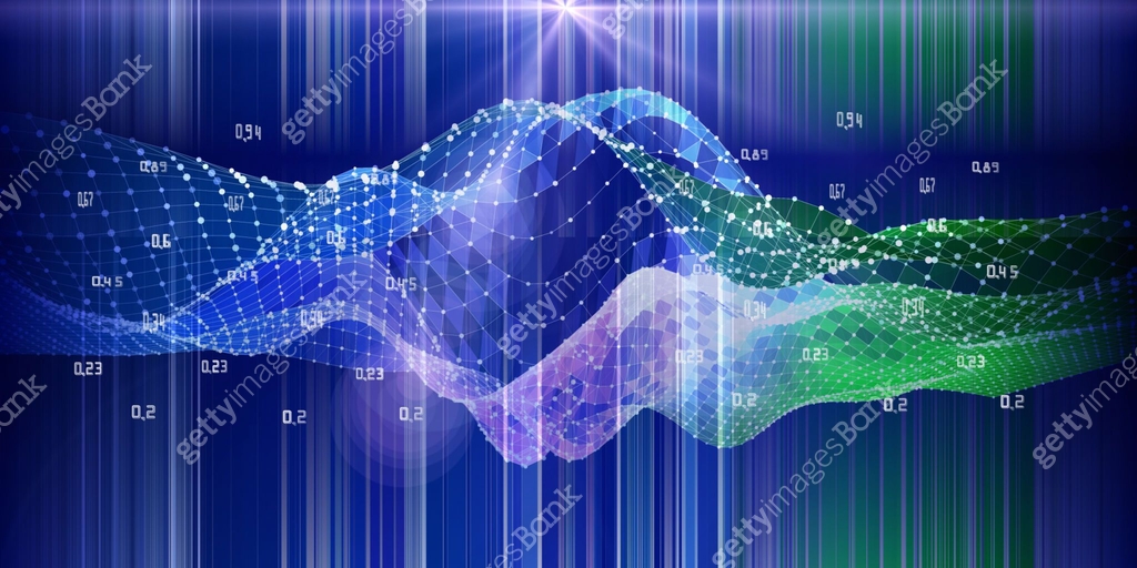 Big data. Abstract visualization analyze polygonale algorithm ...