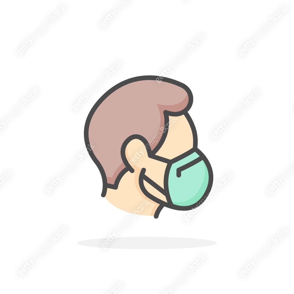 Flu Mask Icon Man face in flu mask icon in filled outline style. 이미지 (1272283989 ...