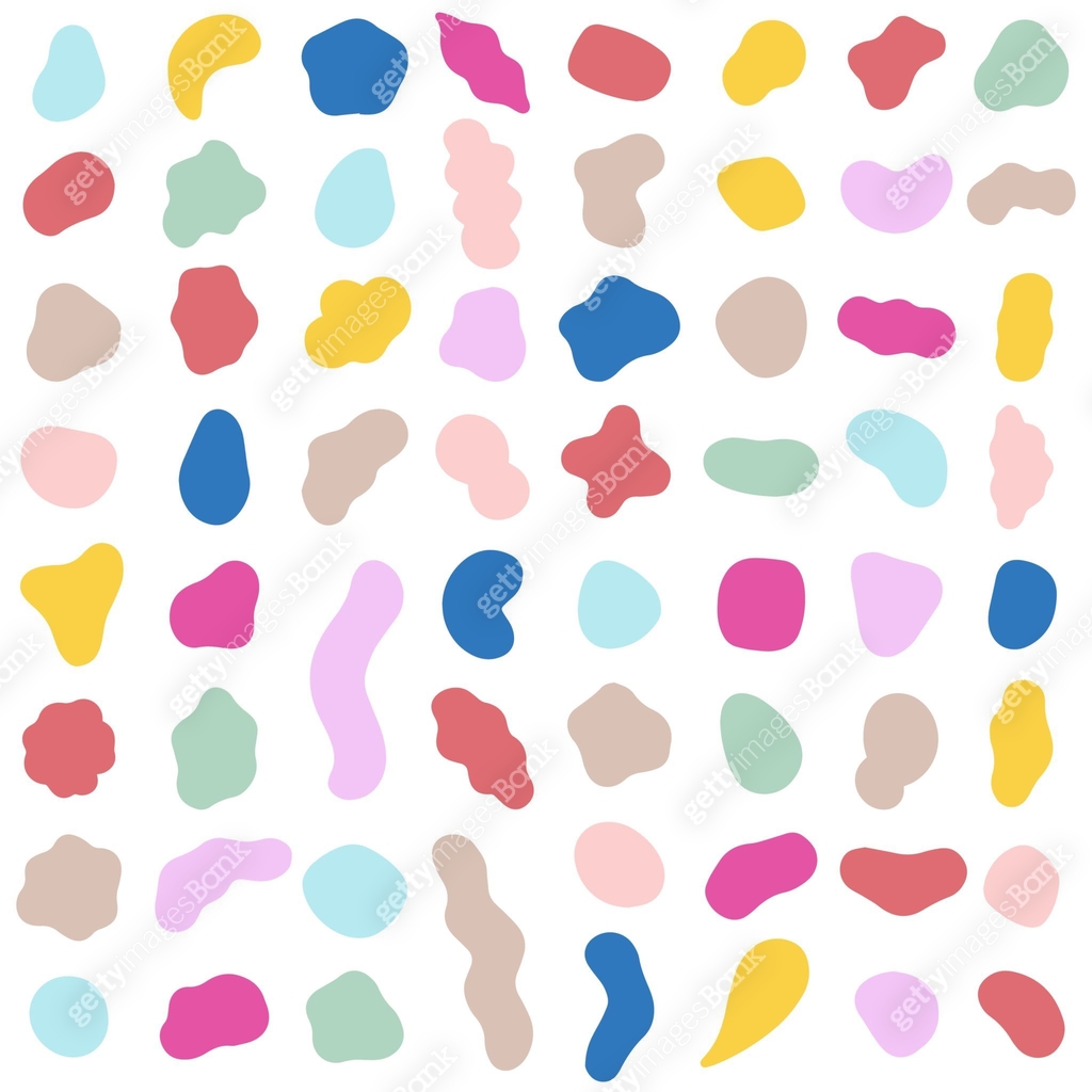 Organic shapes. Color various blotch, abstract irregular random blobs ...