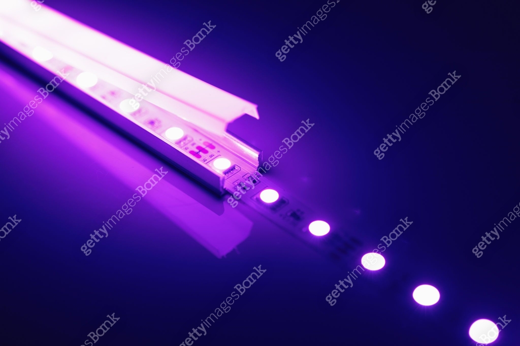 led strip purple light in aluminum channel diffuser 이미지 (1280502122 ...