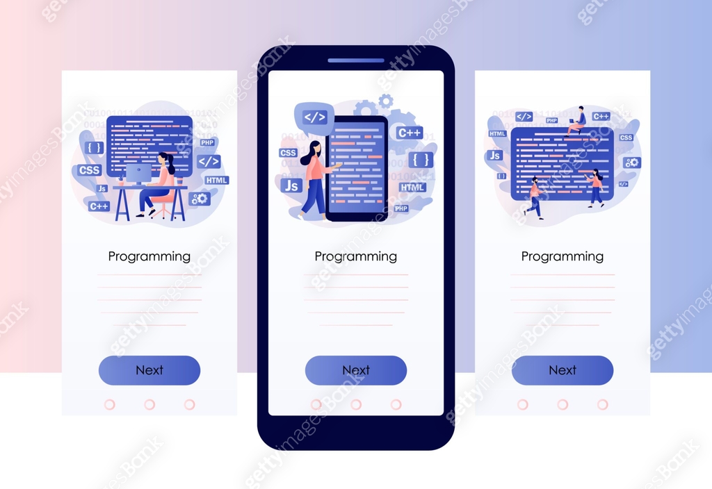 Programming and engineering development. Programmer or developer create ...