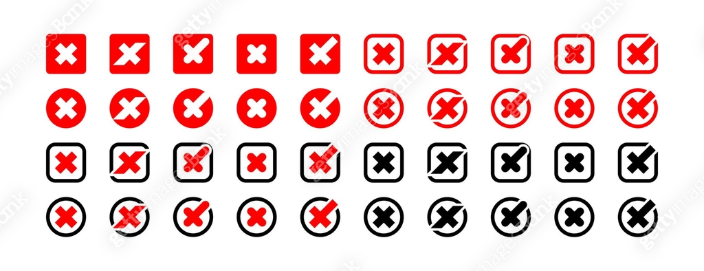 Cross Sign Normal Cross mark. Cross signs vector icons collection. Business icons ...