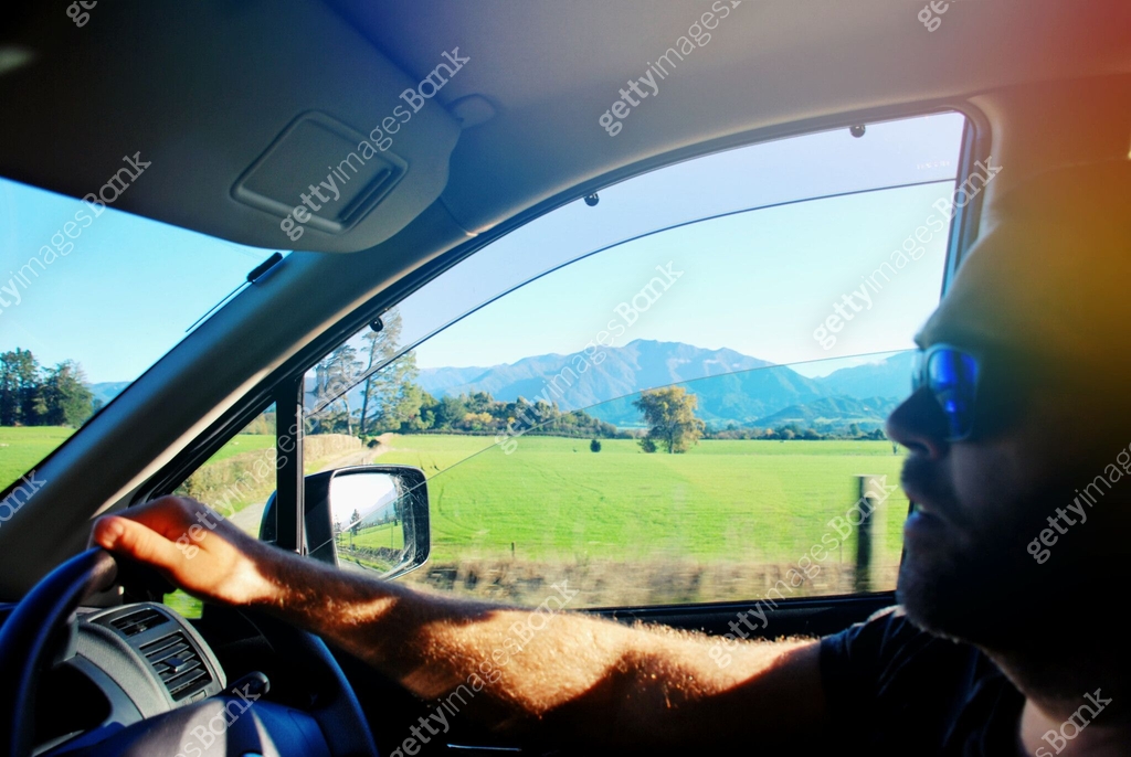 Car In Rural Setting Man Driving Car in Rural Landscape in Summer. 이미지 (1276697007) - 게티이미지뱅크