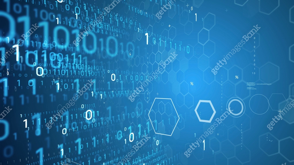 Digital transformation concept. Binary code. Programming. 이미지 ...