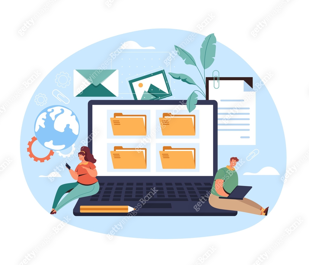 Paperwork Database File organization paperwork database concept. Vector flat cartoon ...