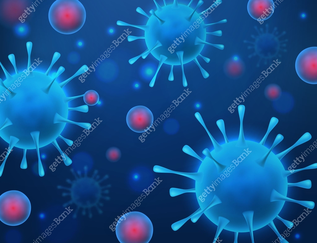 Biological Infectious Virus. Various microorganisms, disease round cells and allergy bacteria ...
