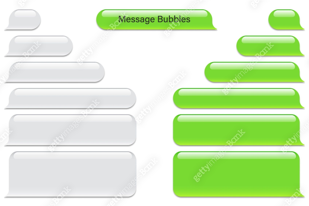 Top Send Bubble Blank vector message bubbles. Chat or messenger speech bubble. SMS text ...