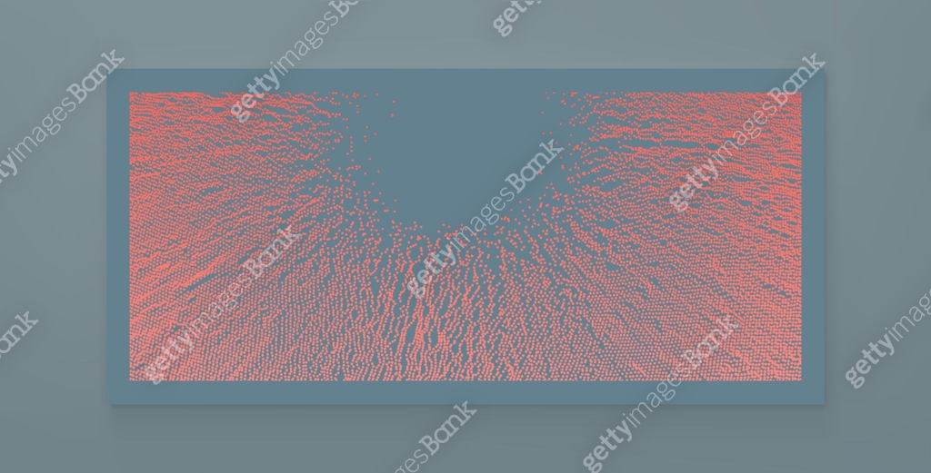 Small particles strive out of center. Array with dynamic particles ...