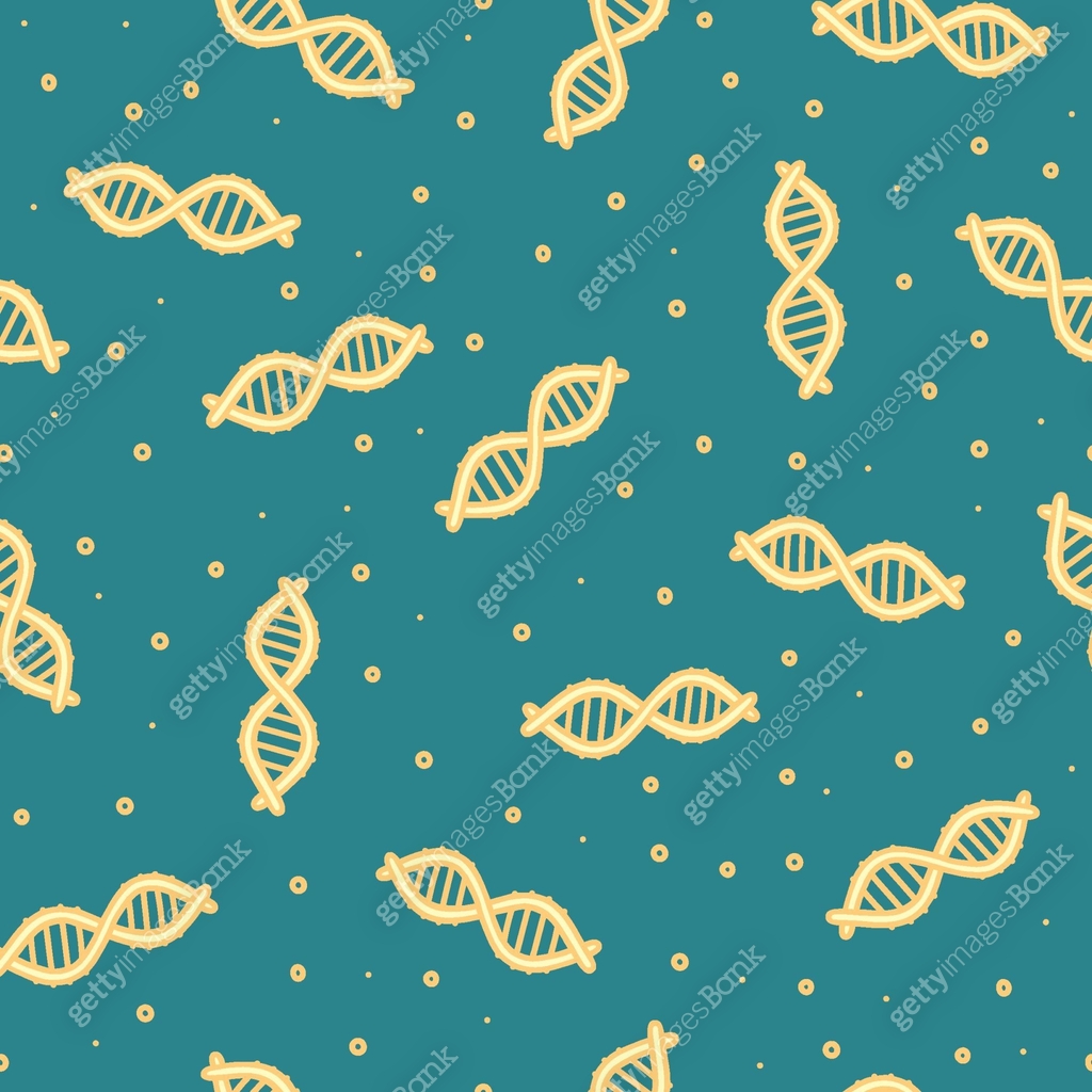 Dna Sample Pattern Seamless pattern with genetic topic. Hand drawn DNA molecule in doodle ...