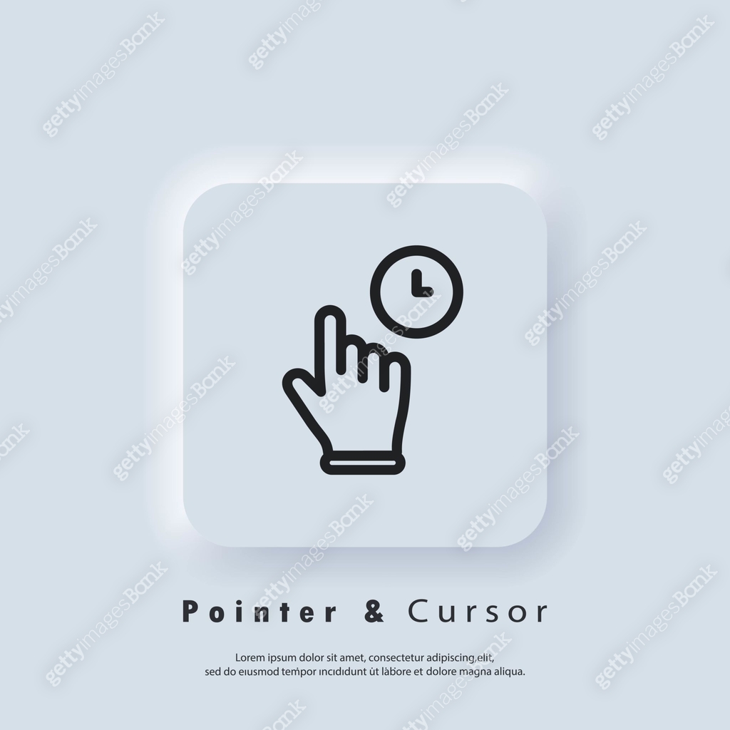 Click mouse pointer icon. Clicking finger icon, cursor. Hand pointer ...