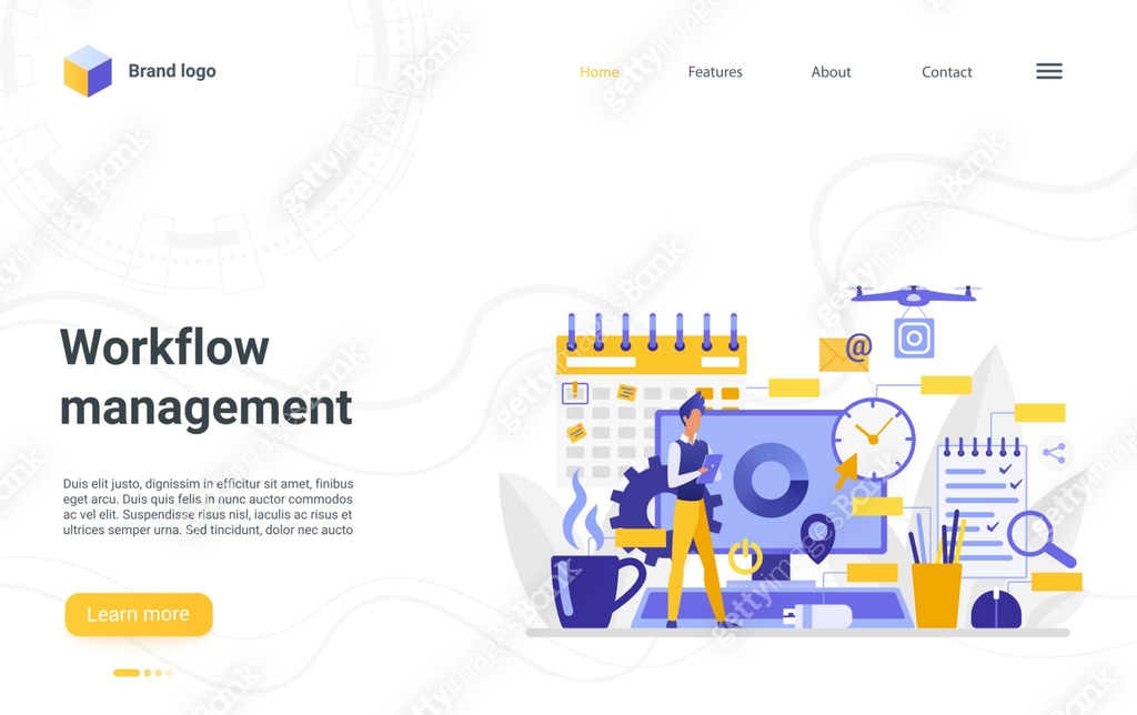 Problem Management Workflow Cover Page Workflow management timetable technology landing page, productivity ...