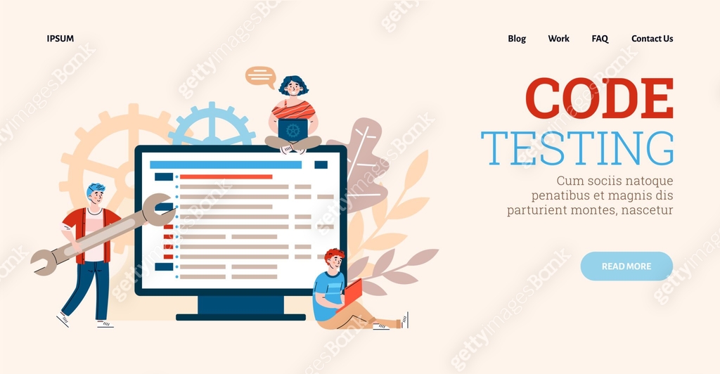Process of development and code testing of software, web sites or ...