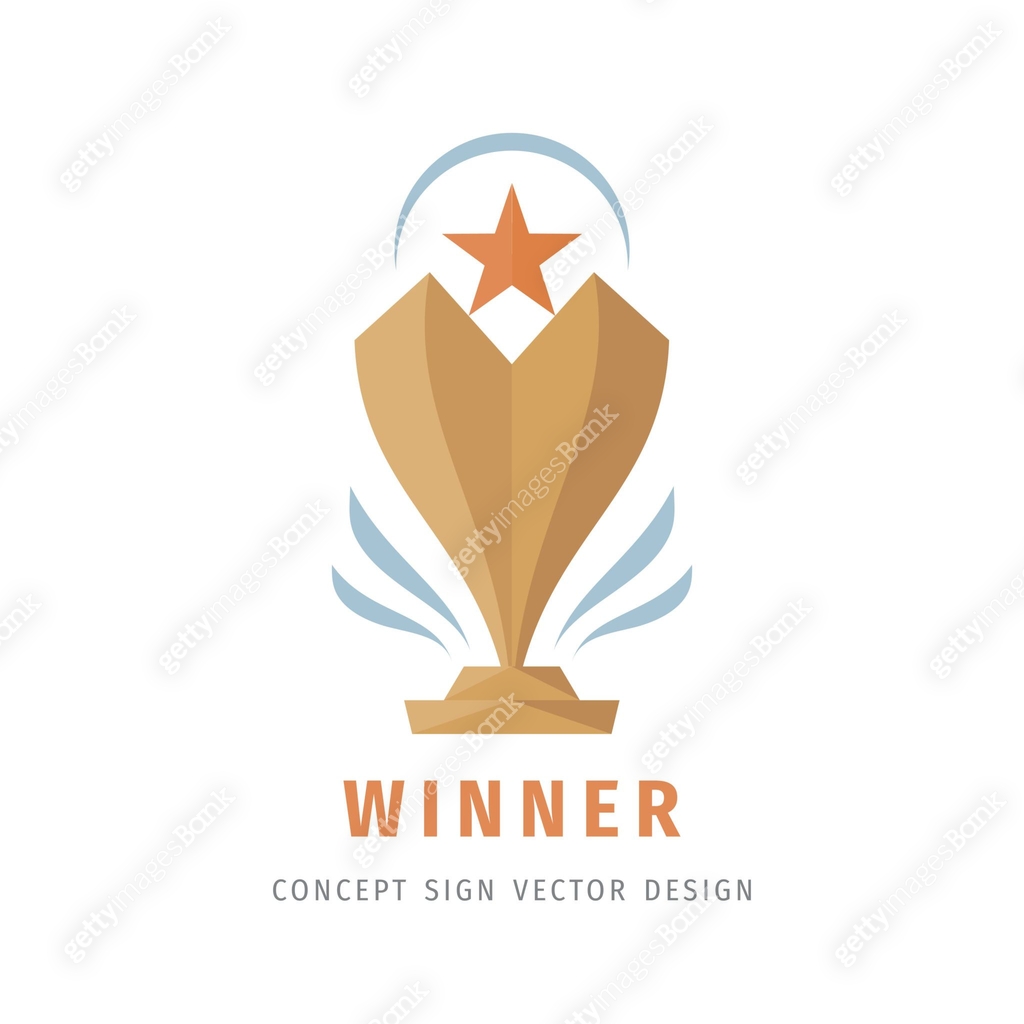 Winner Shape Vector Award winner cup - vector icon sign template concept illustration in ...