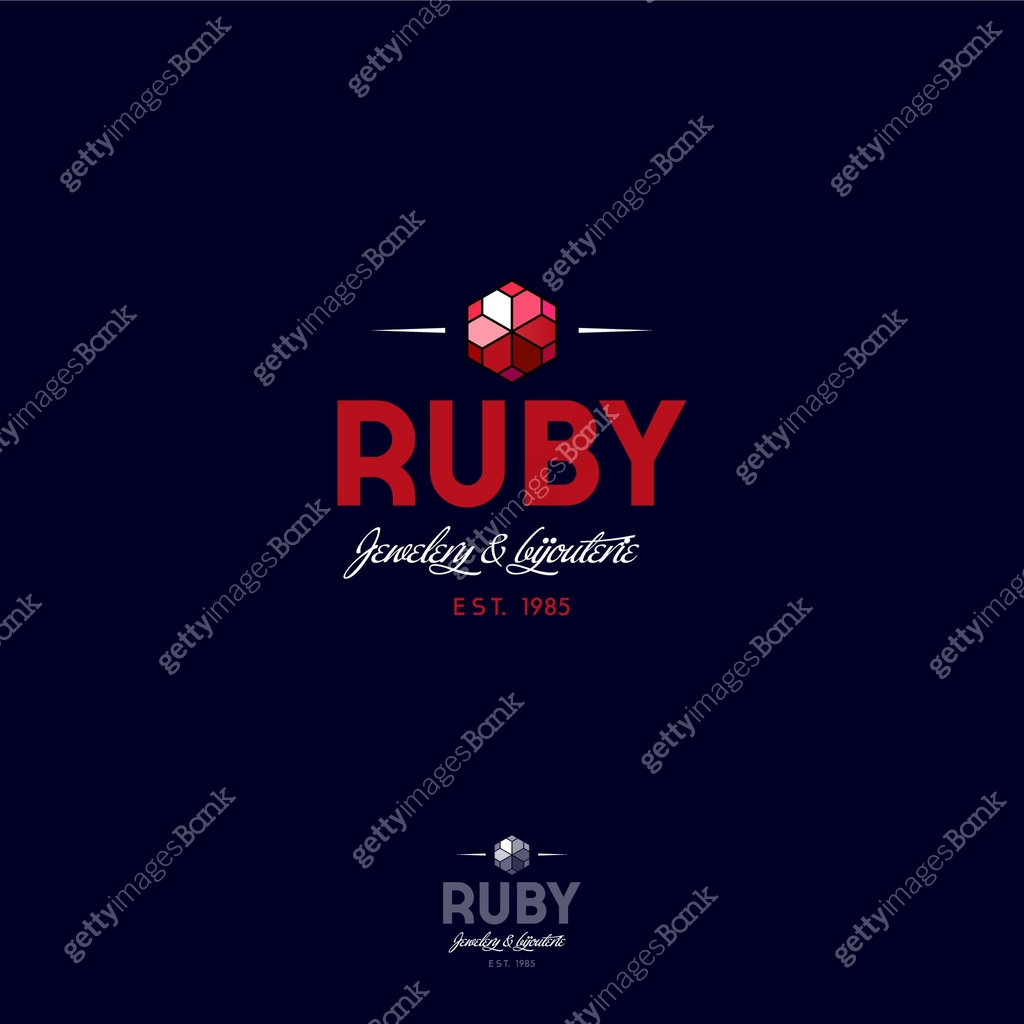 Ruby emblem. Red crystals and chain with letters. 이미지 (1306727927) 일러스트 ...