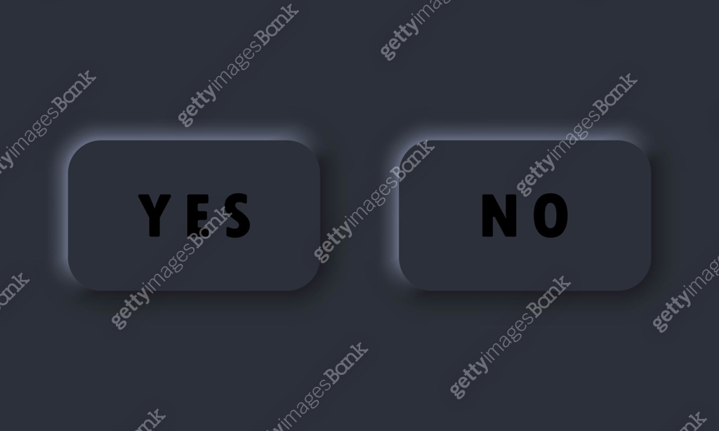 Yes no button icons. Approve or deny icon. Symbol for web site ...