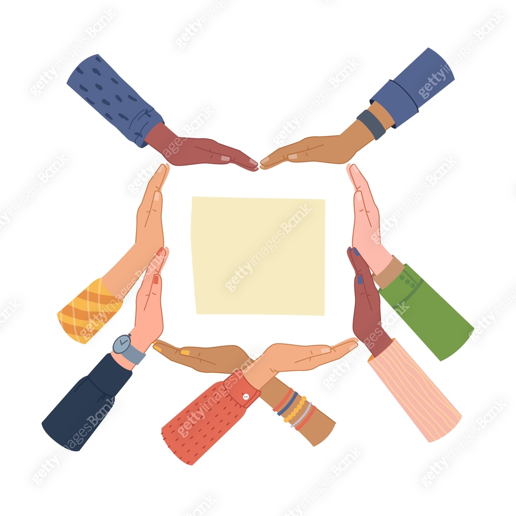 Hands make gesture of square or rectangle isolated flat cartoon ...