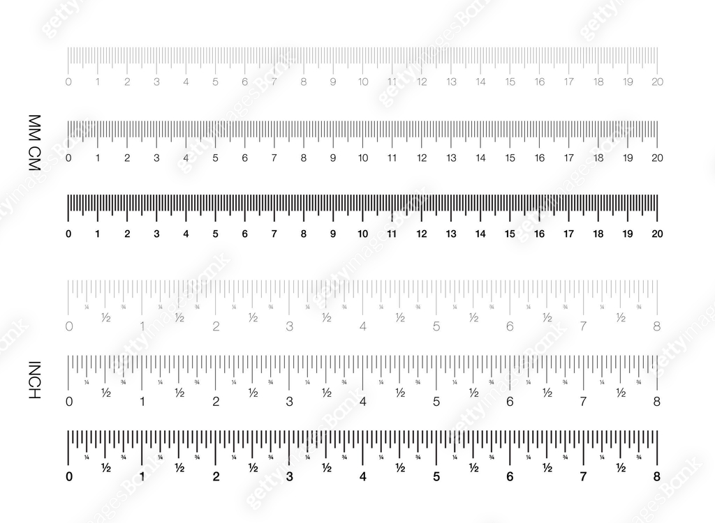 Ruler. Measuring scale, Markup for Rulers. Vector illustration ...