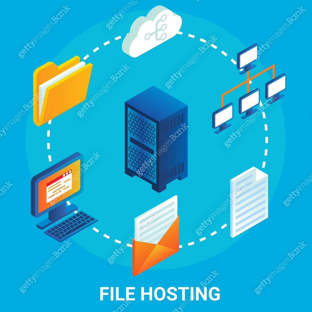 Flowchart Server Rack File hosting service flowchart, vector illustration. Isometric server ...