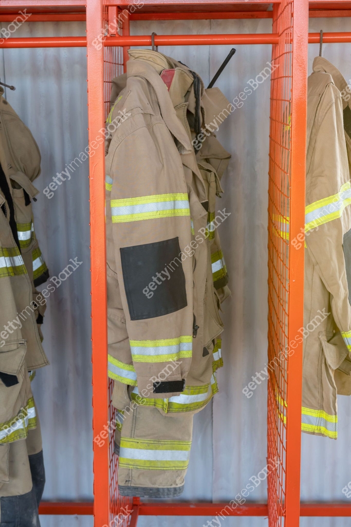 Firefighter uniforms at station vertical photo 이미지 (1300738318) - 게티이미지뱅크