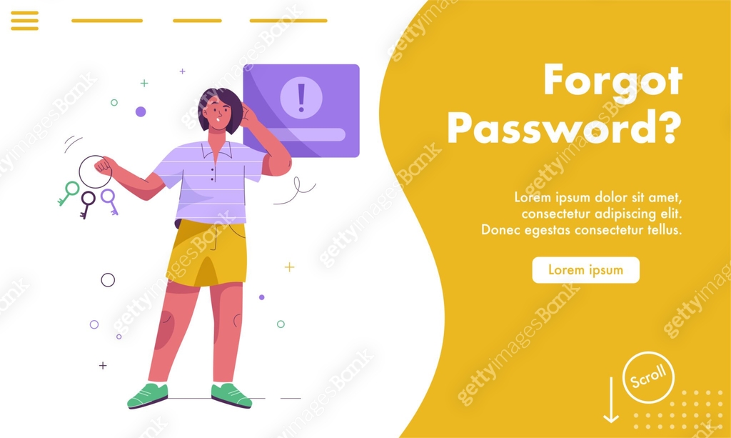 Vector landing page of Forgot password concept 이미지 (1312768848) 일러스트 ...