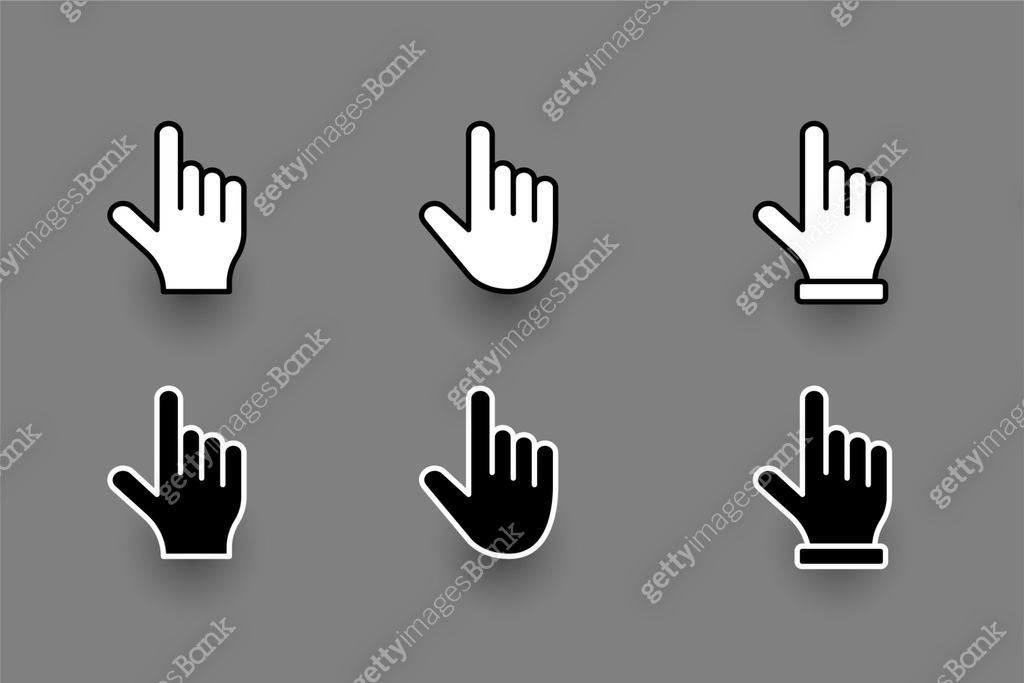 flat hand finger pointer cursor set 이미지 (1320512277) 일러스트, 무료 일러스트 - 게티 ...