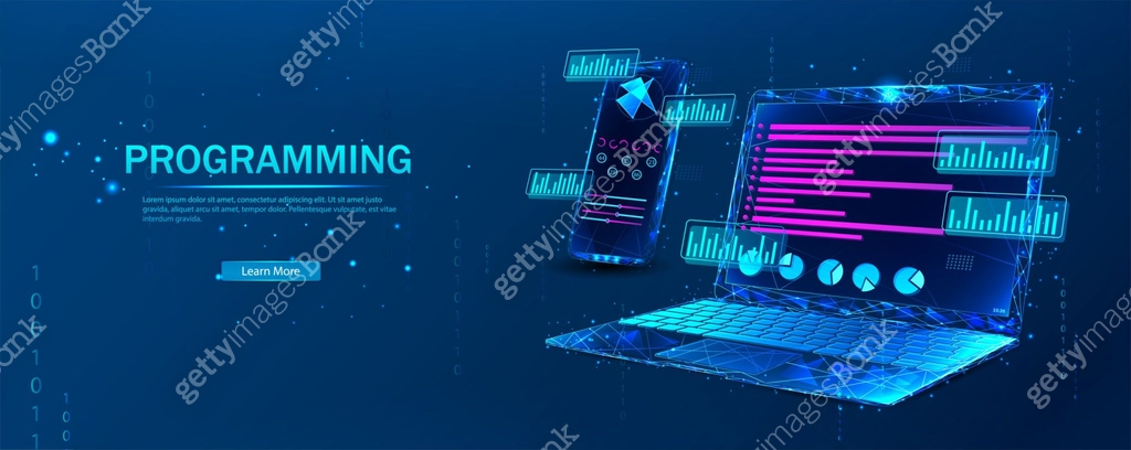 Software, web development, programming concept. Abstract programming ...