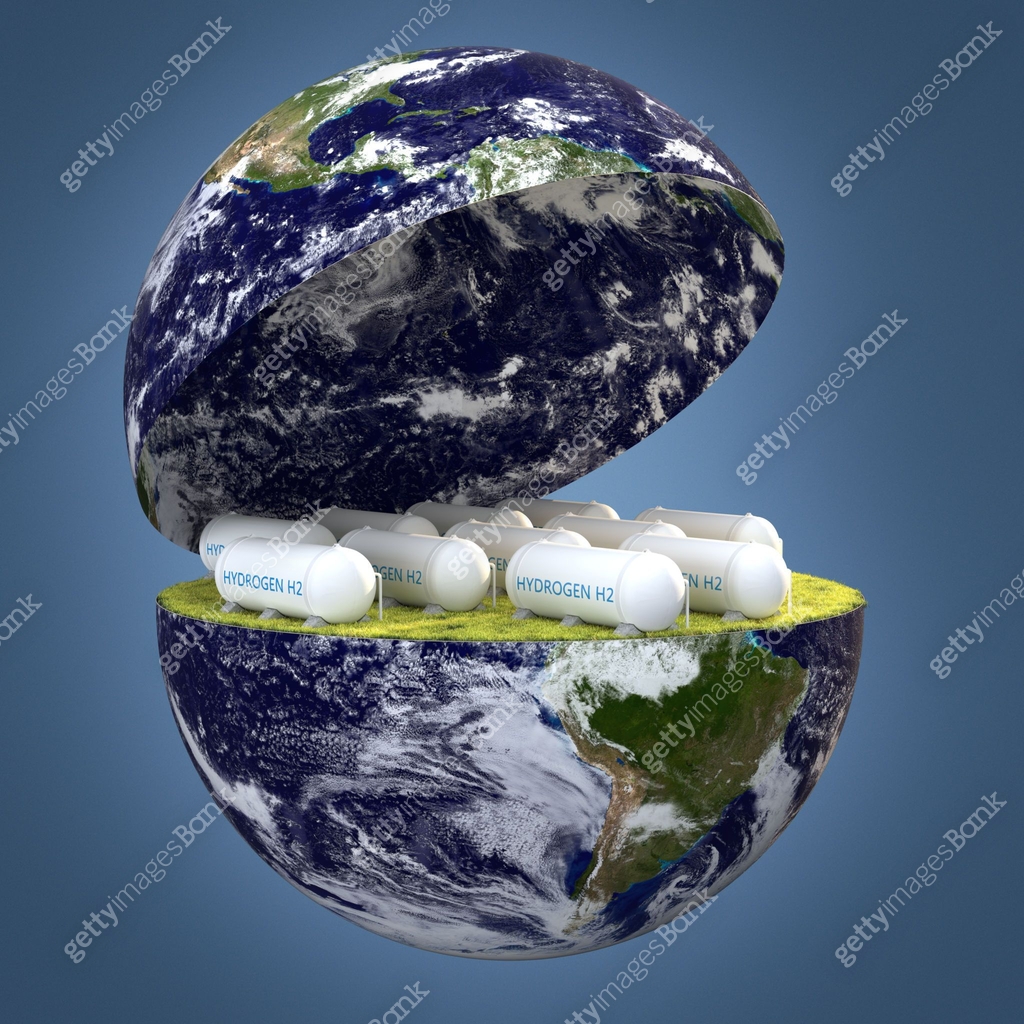 Planet Earth With Energy Storage System. Hydrogen Storage Concept In ...