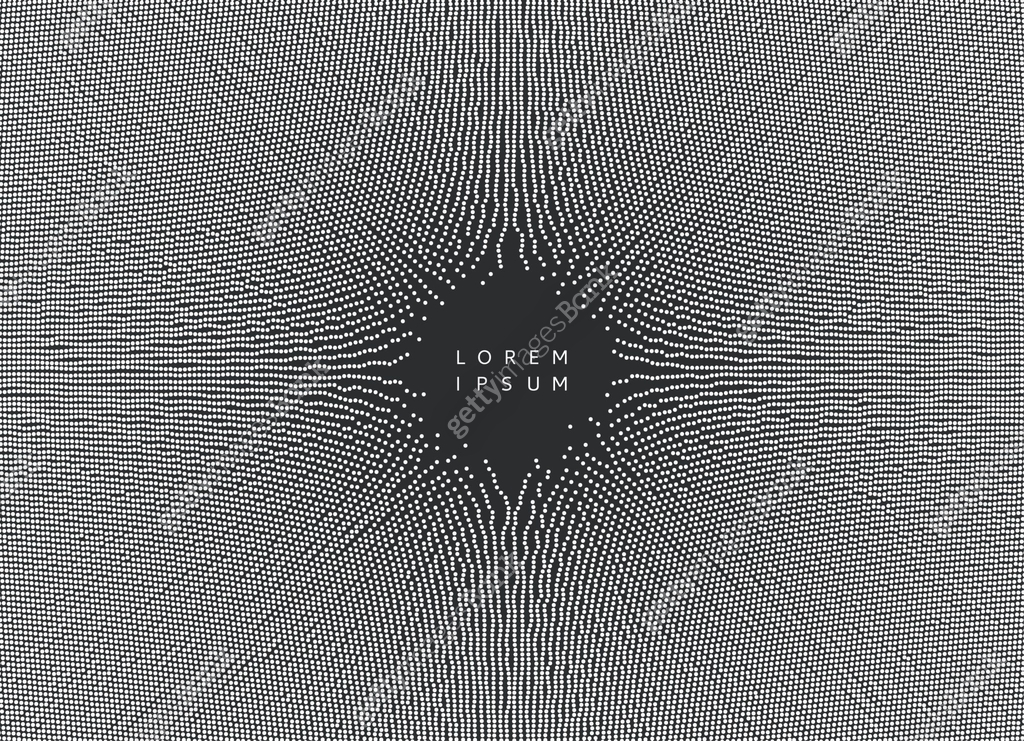 Small particles strive out of center. Array with dynamic particles ...