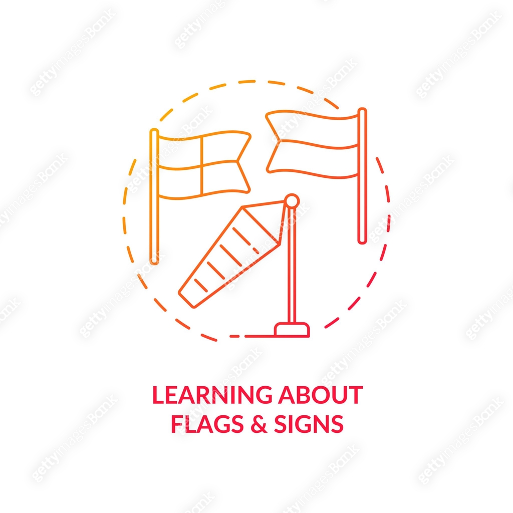 Learning about flags and signs concept icon 이미지 (1325242823) 일러스트, 무료 ...