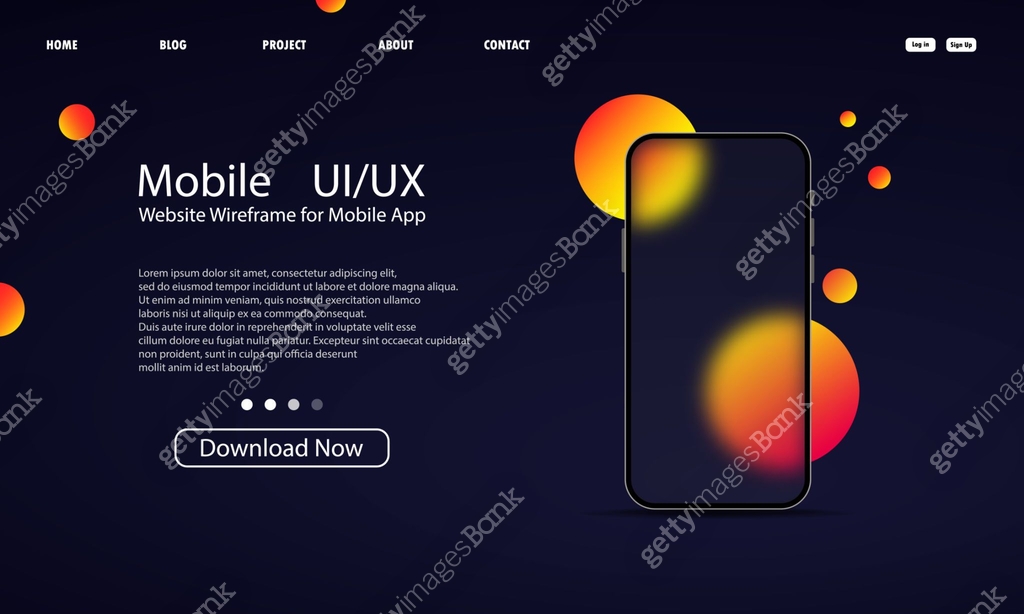 Glassmorphism style. Smart phone template. Mobile UI UX design ...