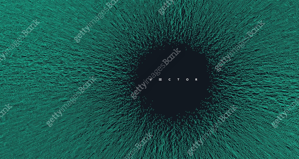 Small particles strive out of center. Array with dynamic particles ...