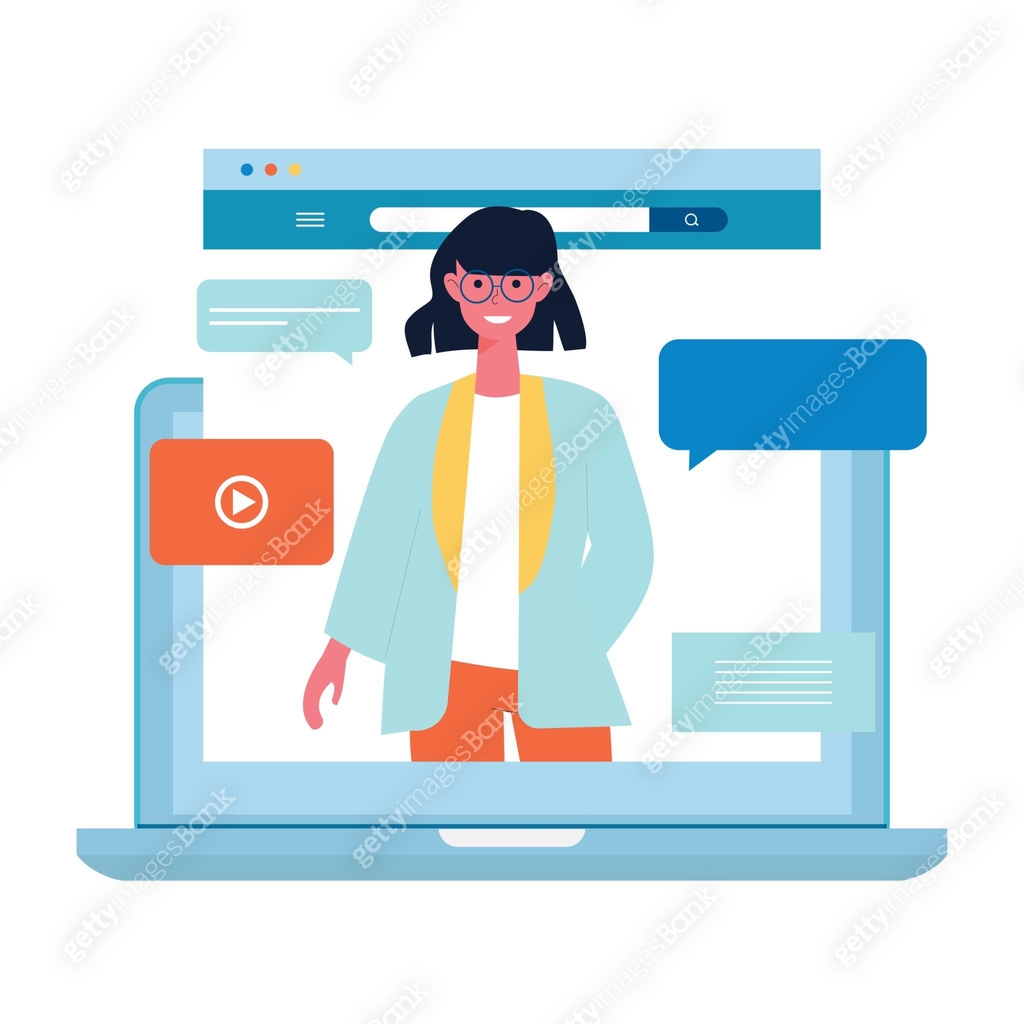 Education, distance education, internet studying, e-learning flat ...