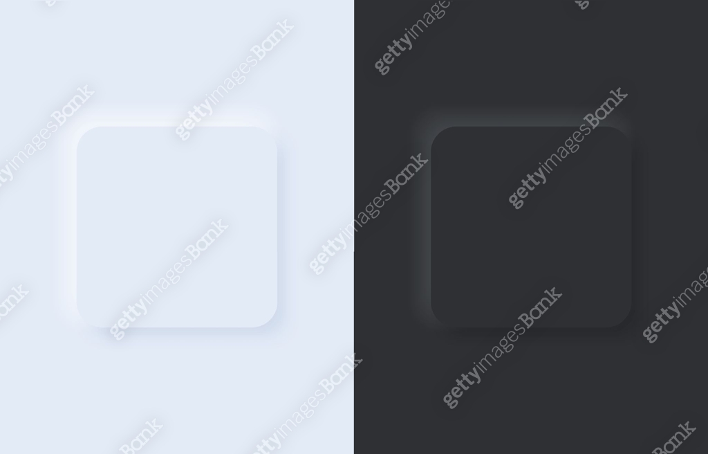 Square buttons for mobile app in modern neumorphic trend style. UI, UX ...