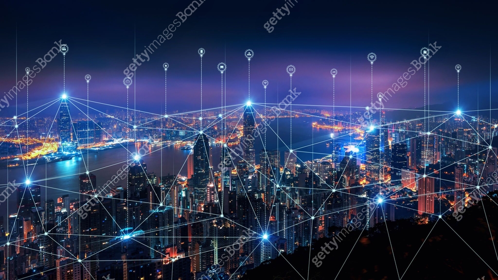 Smart connection network system, smart city network concept, 5G ...