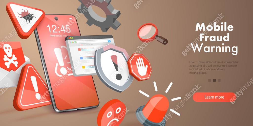 3D Vector Conceptual Illustration of Mobile Fraud Warning 이미지 ...