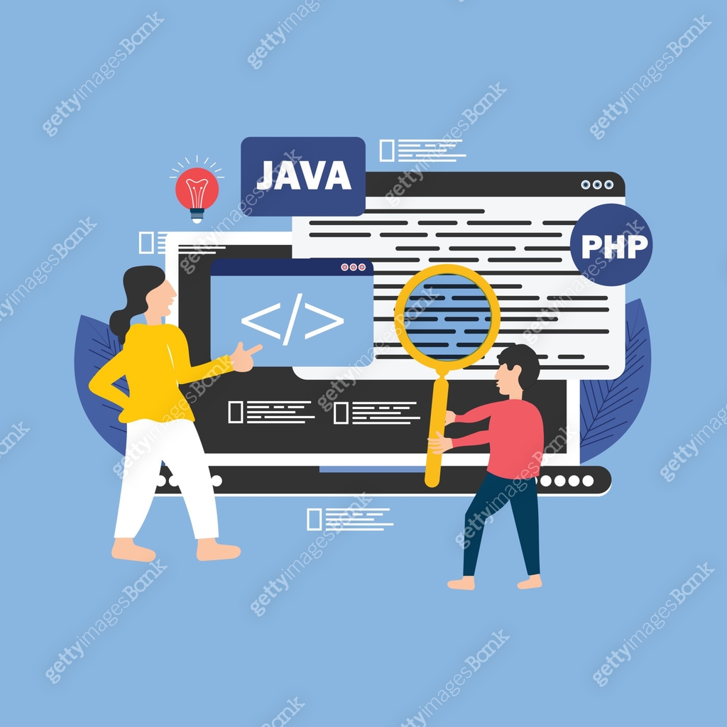 Java code on laptop screen. Programming and coding vector concept 이미지 ...