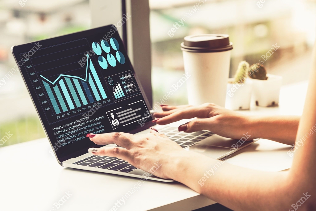Business visual data analyzing technology by creative computer software ...