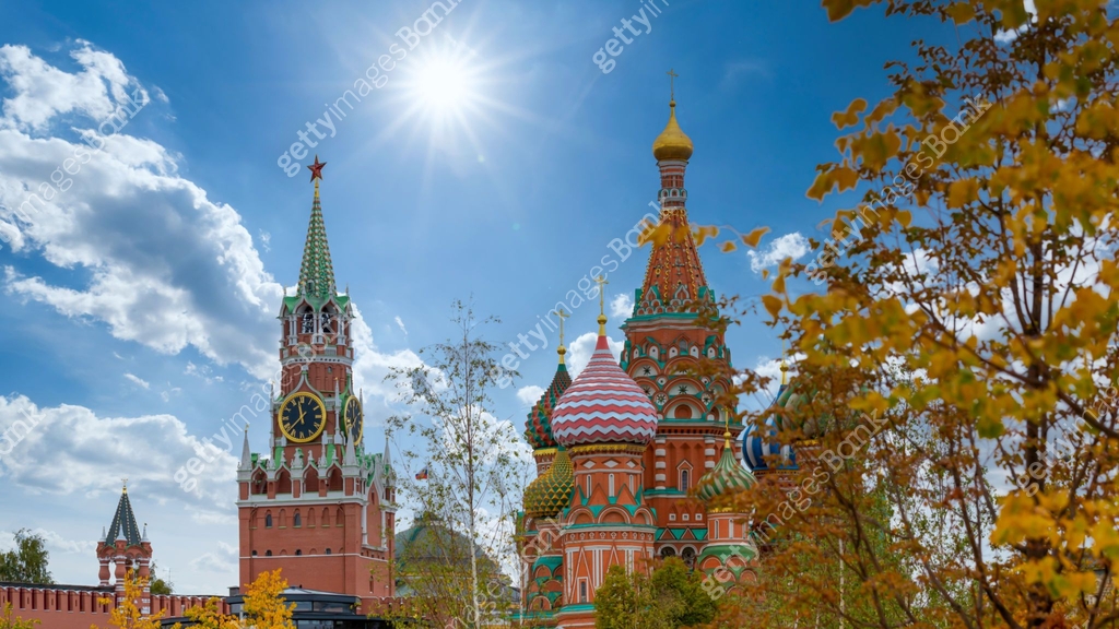 St. Basil's Cathedral ancient architecture on Red Square in Moscow ...