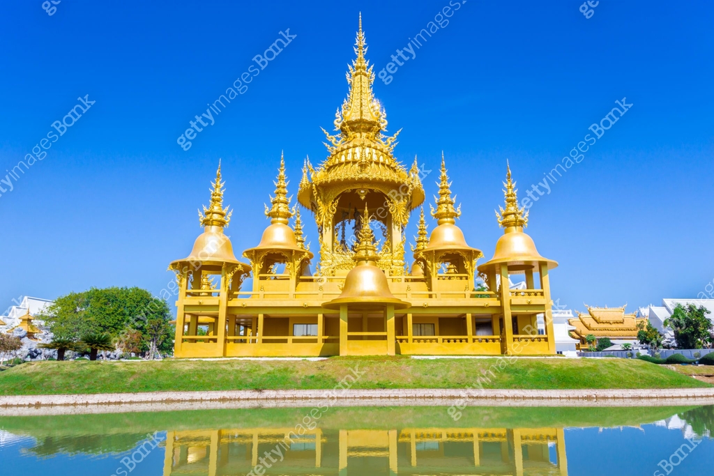 Gold Rong's Gold pagoda in Wat Rong Khun or White Temple, Landmark, 이미지 (1330720432 ...