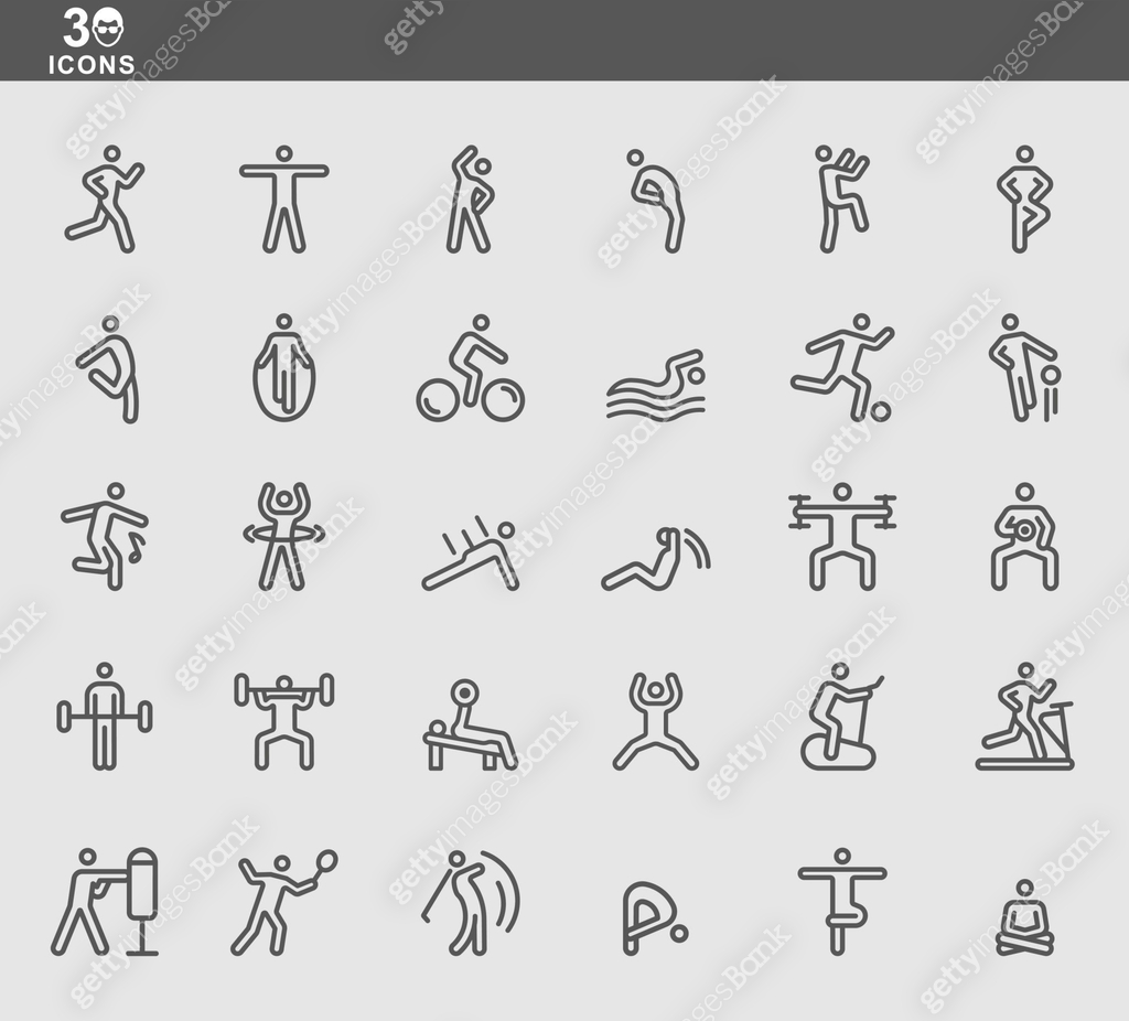 Poor Exercise Icon 30 icons for exercise for Health content vector design 이미지 (1332336628 ...