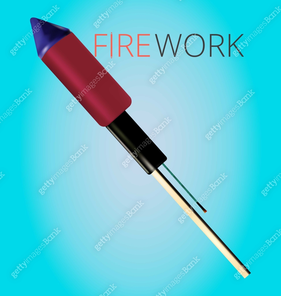 Firework Ground Stick Realistic Firework Rocket . Stick Red And Black Firework 이미지 ...