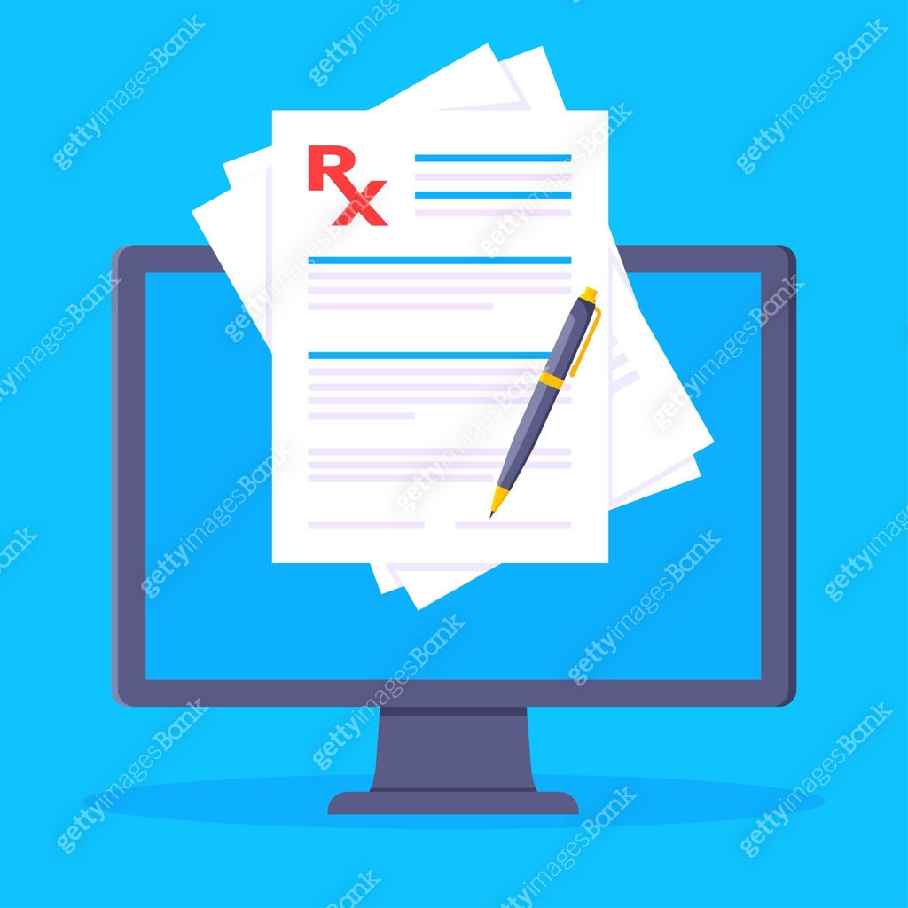 Computer Screen Rx Medical rx form prescription popped up on laptop notebook screen 이미지 ...